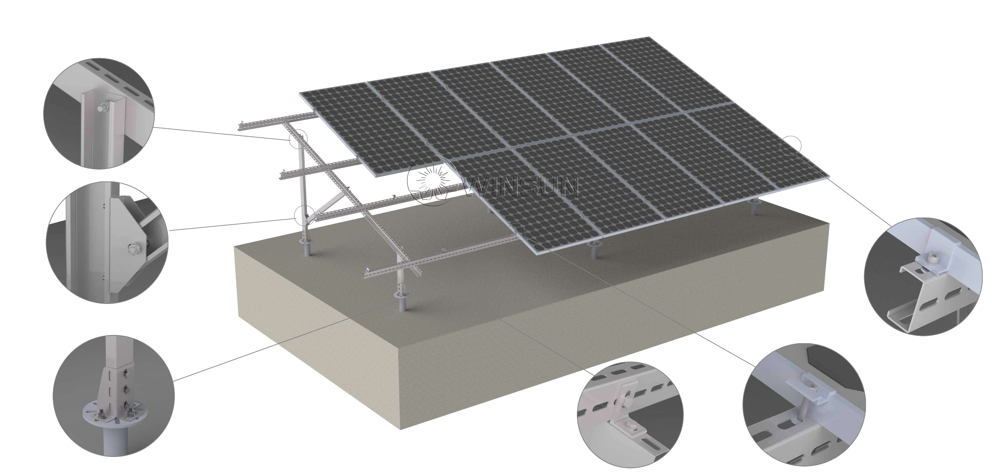 carbon steel ground mounting system