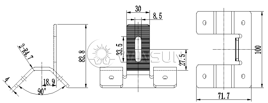 Trapezoidal metal roof solar panel mounting bracket