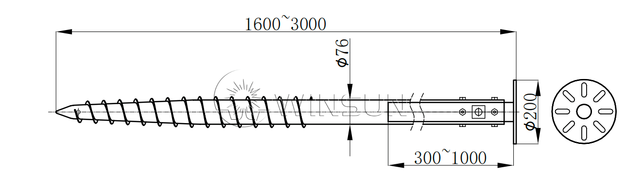 screw pile for soalr ground mounting system