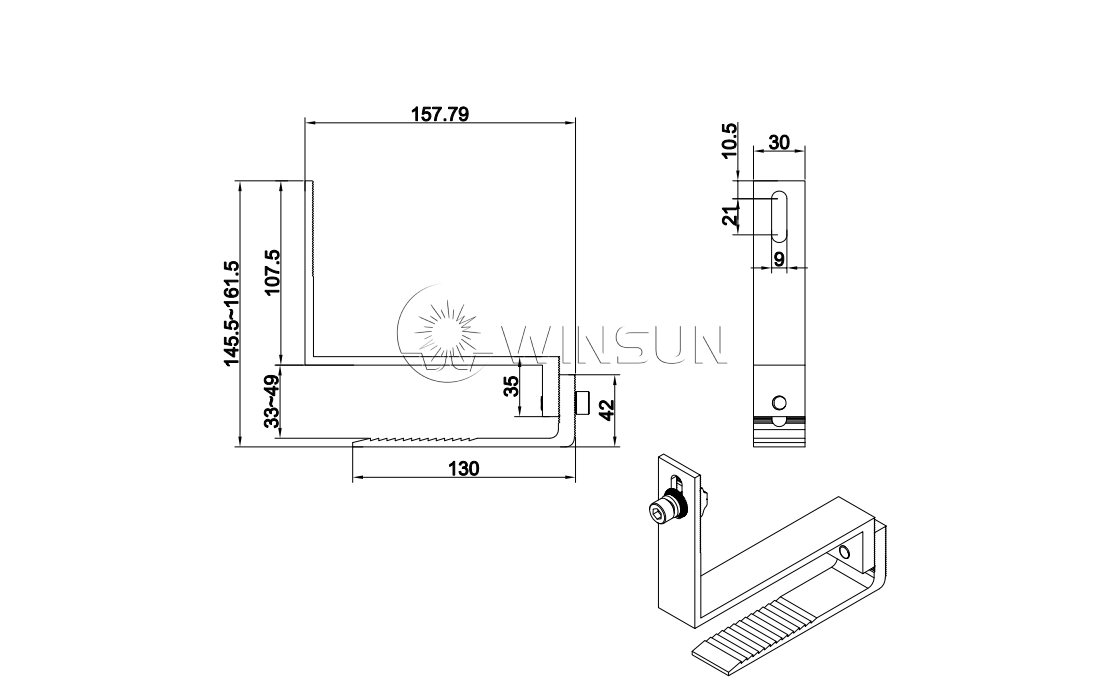 aluminum tile roof hook for solar panel installation