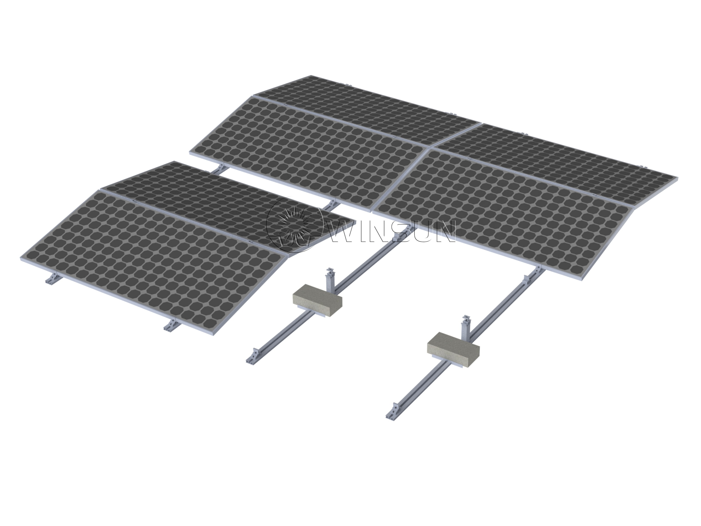 winsun new ballasted solar mounting system for flat roof solar panel mounting