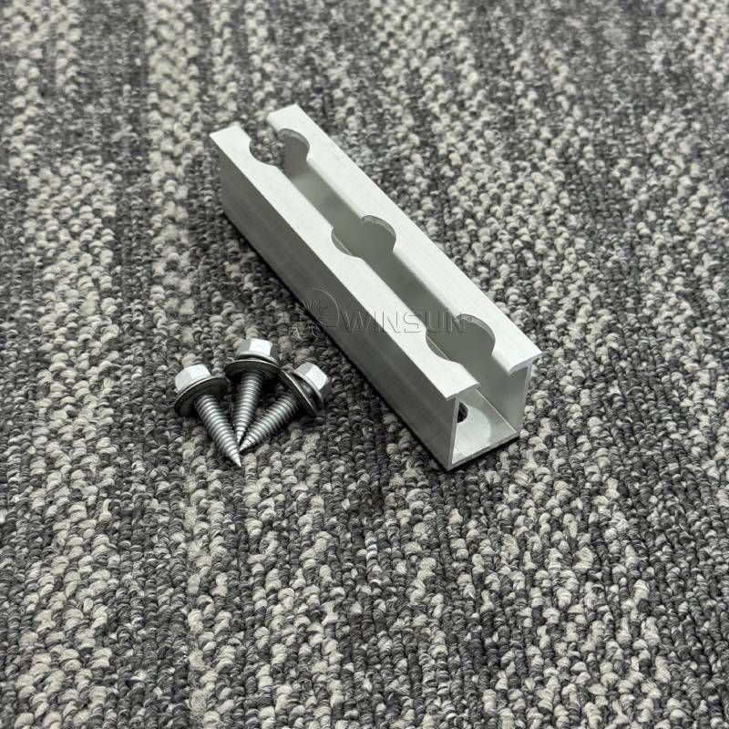 U-Shaped Mini Rail Compatible With Quick-Mount Clamps U-Shaped Solar Mini Rail with 3 Self-drilling Screws and EPDM Gaskets