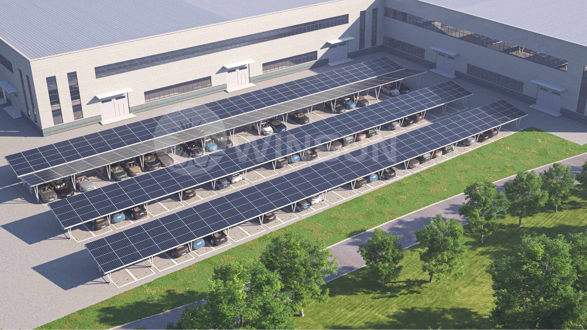 Winsun Waterproof Solar Carport Mounting System for Commercial and Industrial Application Solar Carport Mounting System